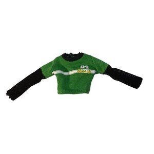 Bratz Doll Sweater Varsity Green & Black Knit Long Sleeve 04 Logo 2004
